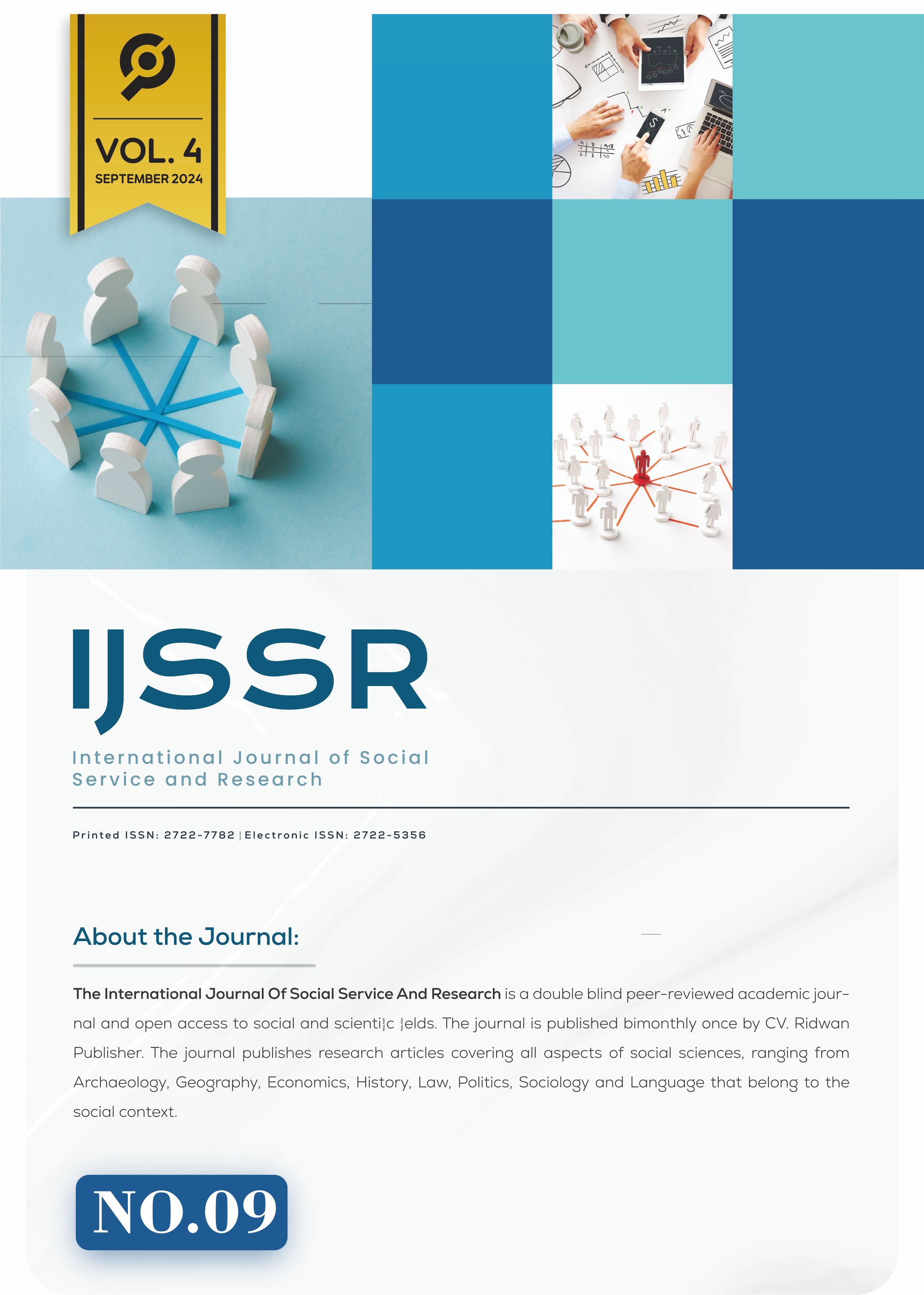 					View Vol. 4 No. 9 (2024): International Journal of Social Service and Research
				