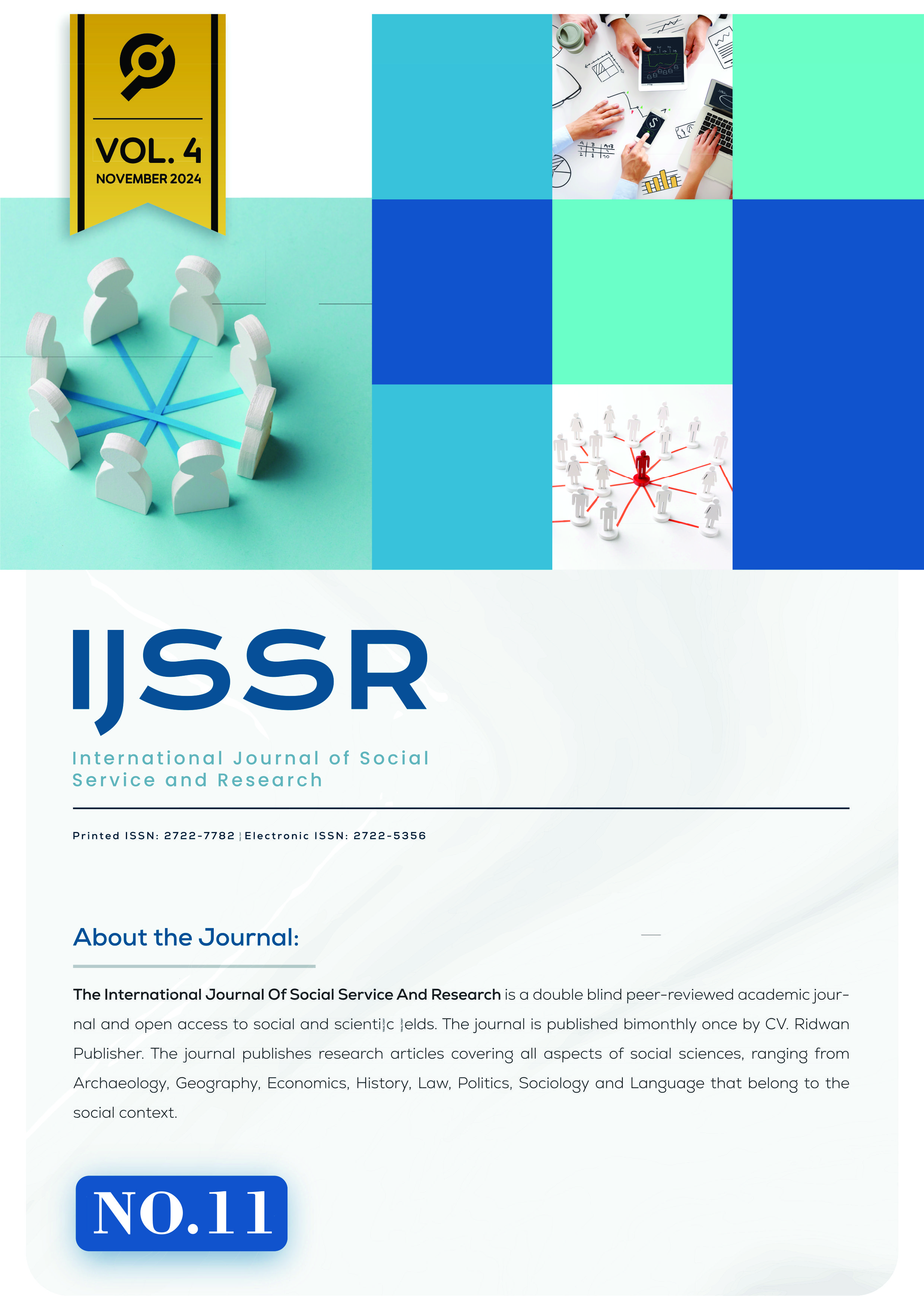 					View Vol. 4 No. 11 (2024): International Journal of Social Service and Research
				